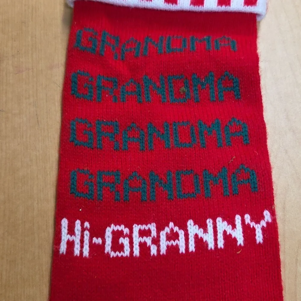 Kurt Adler Grandma Grandpa Knit Stockings Vintage 1983 Granny Gramps‎
